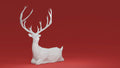 Laying Christmas Deer - Low Poly